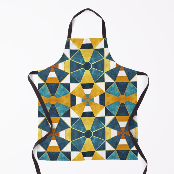 Item preview, Kaleidoscope geometric shapes // gold and teal designed and sold by SelmaCardoso.