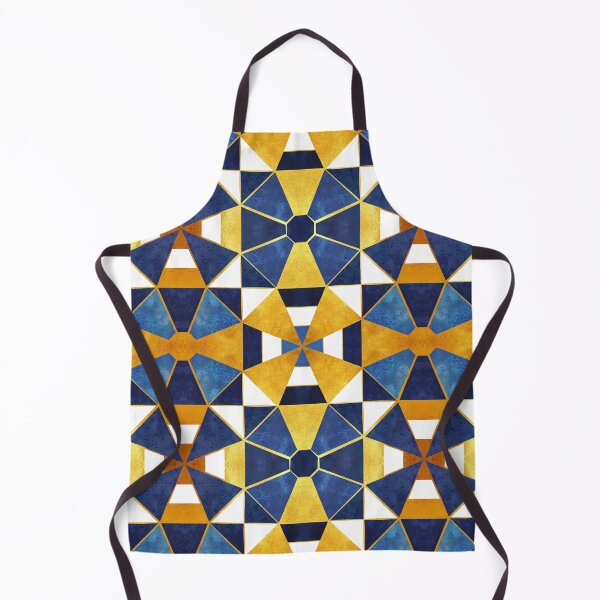 Item preview, Kaleidoscope geometric shapes // gold and blue designed and sold by SelmaCardoso.
