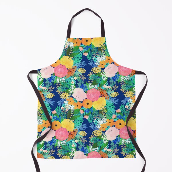 Item preview, Pretty Pink & Orange Flowers Classic Blue Watercolor Paint designed and sold by NdesignTrend.