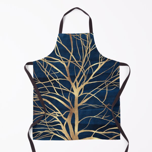 Item preview, Modern Gold Tree Silhouette Minimal Blue Design designed and sold by NdesignTrend.