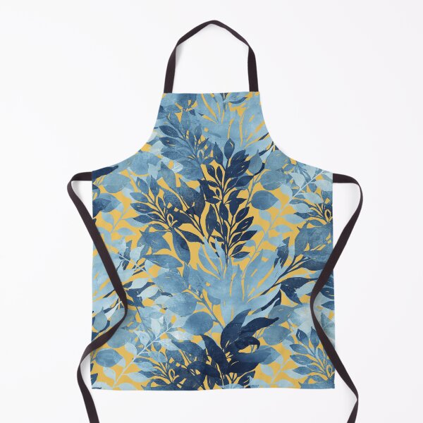 Item preview, Summer Tropical Metallic Blue & Yellow Foliage Design designed and sold by NdesignTrend.
