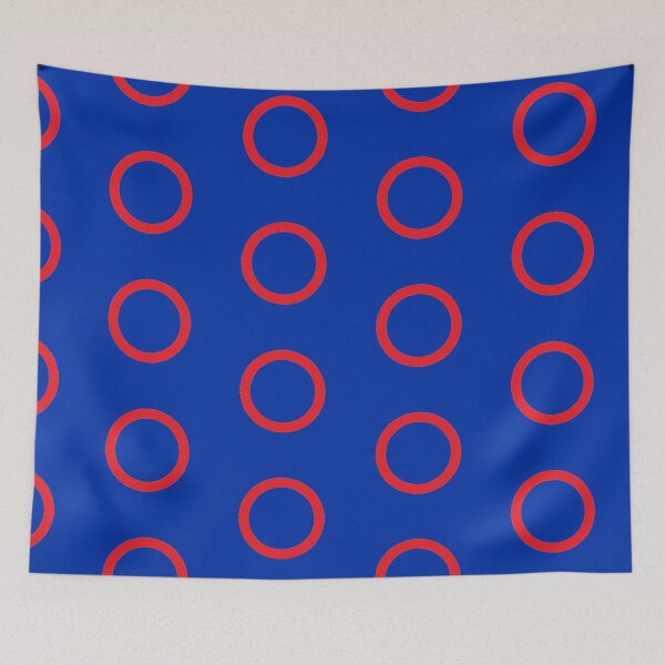 Item preview, red circle blue background designed and sold by miaterinka.