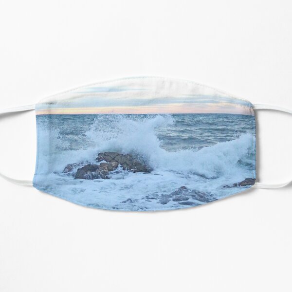 Dark pastel sea Flat Mask
