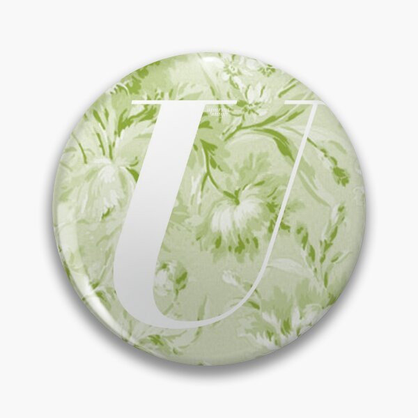 Item preview, U Letter, Vintage Alphabet - Botanical Monogram - Pastel Green designed and sold by mydoodlesateme.