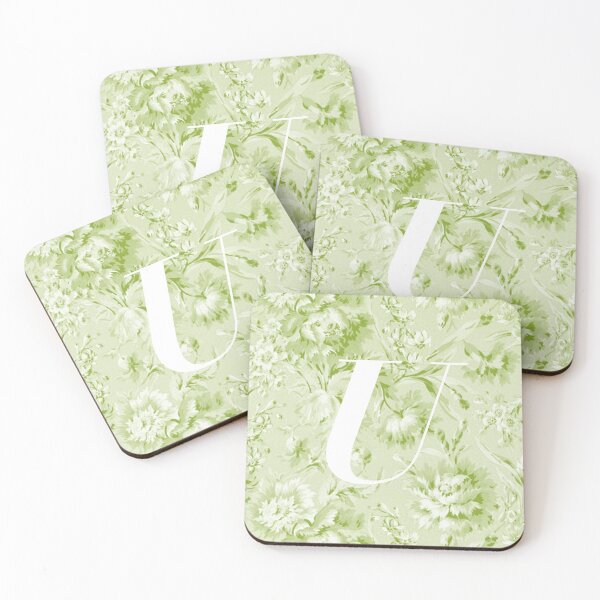 Item preview, U Letter, Vintage Alphabet - Botanical Monogram - Pastel Green designed and sold by mydoodlesateme.