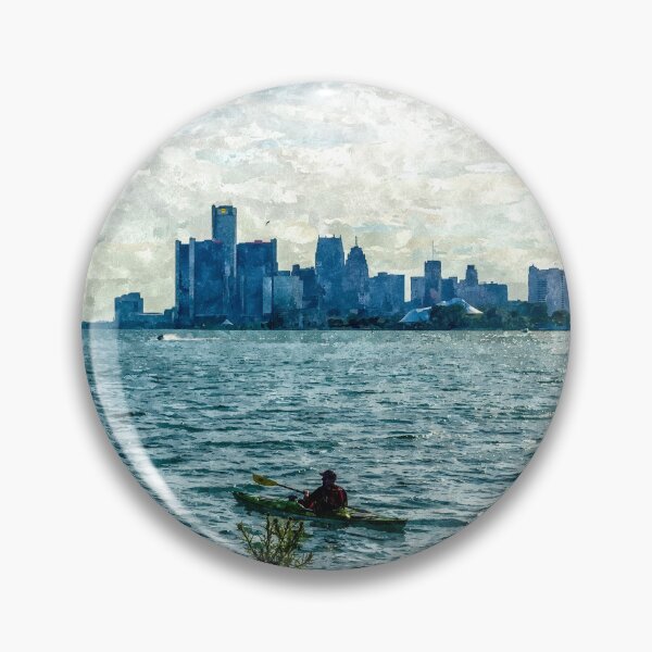 Item preview, Canoeing Detroit Skyline Painterly designed and sold by mljdwhite.