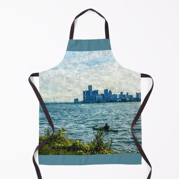Item preview, Canoeing Detroit Skyline Painterly designed and sold by mljdwhite.