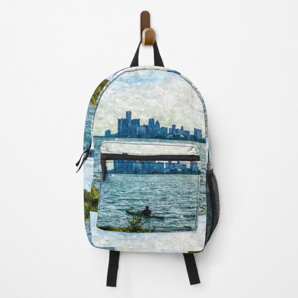 Item preview, Canoeing Detroit Skyline Painterly designed and sold by mljdwhite.