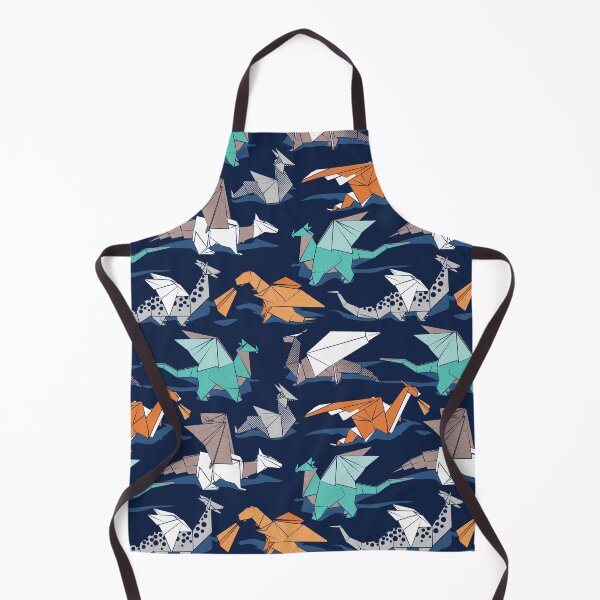 Item preview, Origami dragon friends // oxford navy blue background designed and sold by SelmaCardoso.
