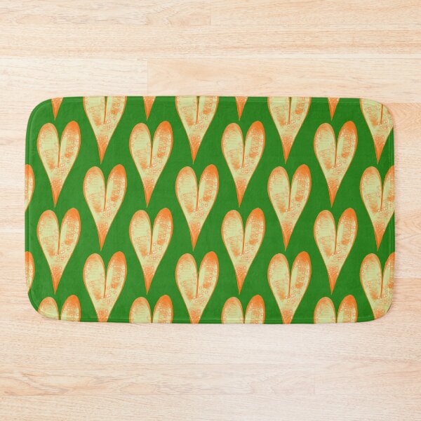 Item preview, orange heart stars green background designed and sold by miaterinka.