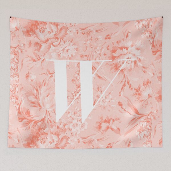 Item preview, W Letter, Vintage Alphabet - Botanical Monogram - Pastel Orange designed and sold by mydoodlesateme.