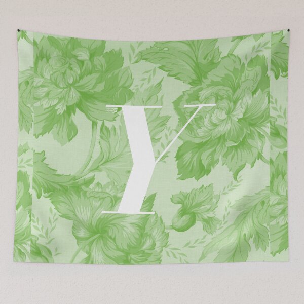 Item preview, Y Letter, Vintage Alphabet - Botanical Monogram - Light Green designed and sold by mydoodlesateme.