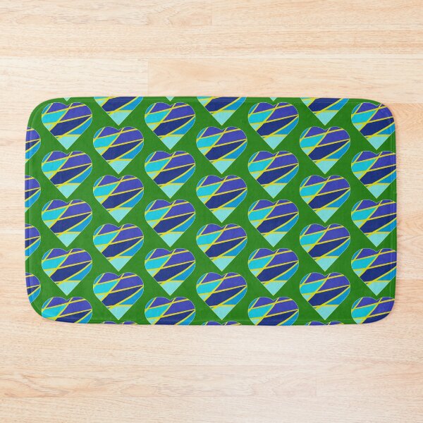 Item preview, blue heart yellow line green background designed and sold by miaterinka.