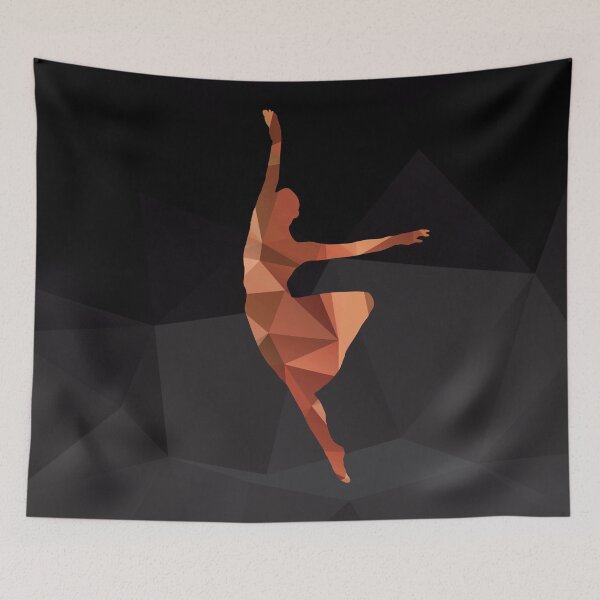 Item preview, Polygonal Dancing Ballerina in Orange Hues designed and sold by artsome-design.