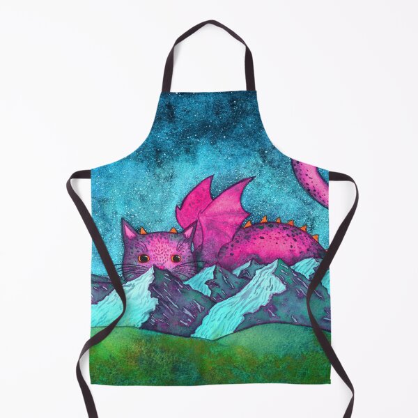 Item preview, Dragon Cat Watercolor Painting in Bright Colors designed and sold by dragonstarart.