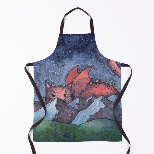 Item preview, Dragon Cat Watercolor Painting designed and sold by dragonstarart.
