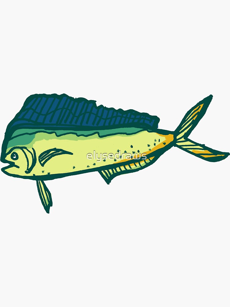 "Colorful Mahi Mahi Fish " Sticker for Sale by elysedraws Redbubble
