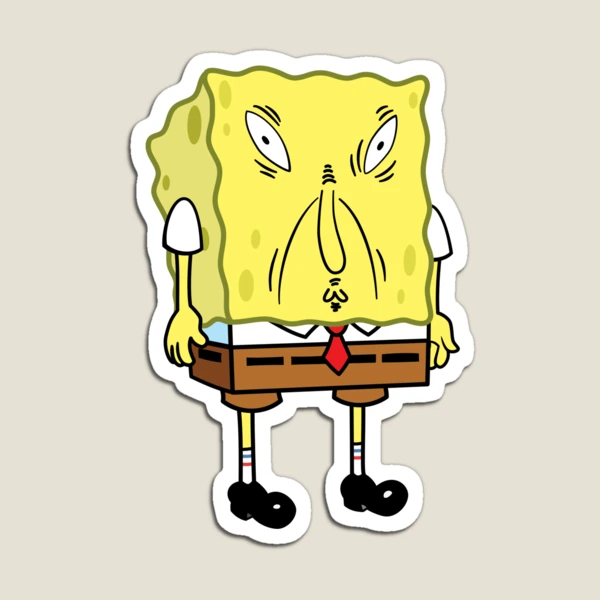 Spongebob human face Meme Sticker Magnet for Sale by desigbyZEE