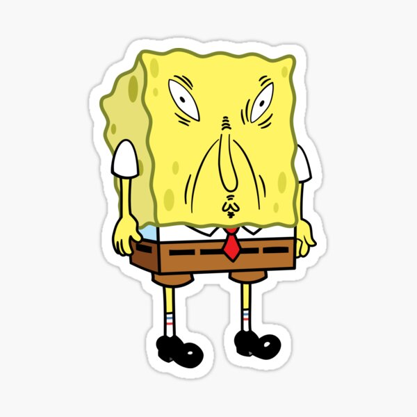 Spongebob Face Meme Stickers Redbubble - funny face spongebob roblox