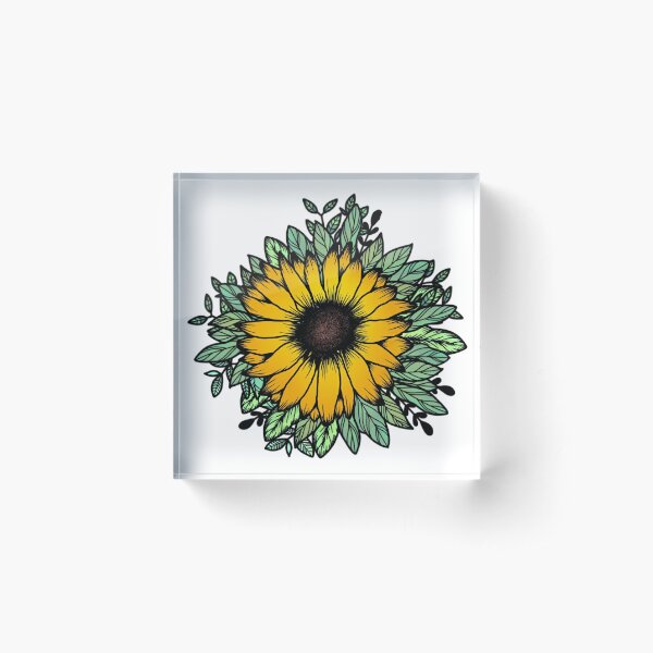 Bloques acrílicos: Idea Del Tatuaje De Girasol | Redbubble