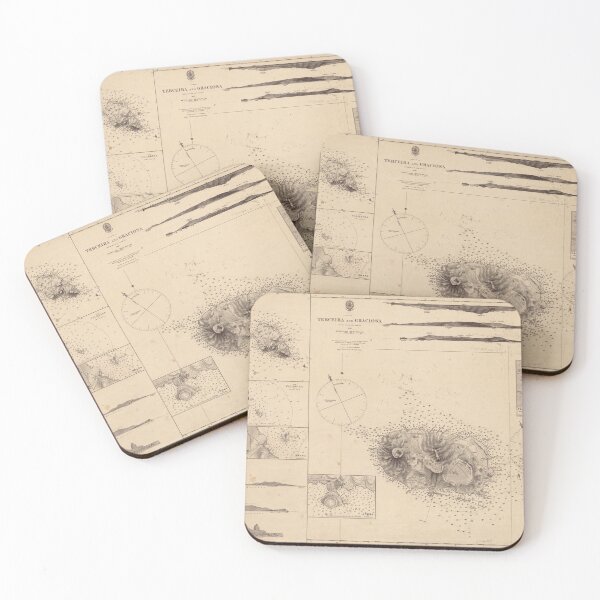 Item preview, Vintage Terceira & Graciosa Islands Map (1849) designed and sold by BravuraMedia.