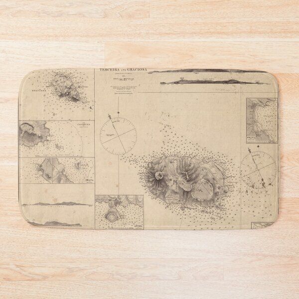 Item preview, Vintage Terceira & Graciosa Islands Map (1849) designed and sold by BravuraMedia.