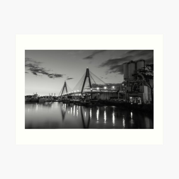 Anzac Bridge - B & W Art Print