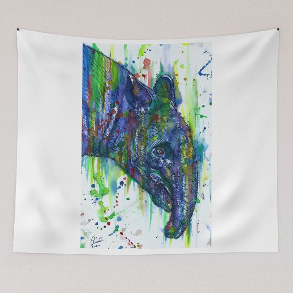 Item preview, TAPIR watercolor and ink portrait.1 designed and sold by lautir.