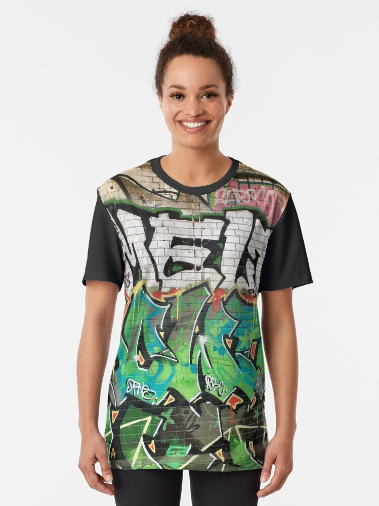 Alternate view of Contemporary Urban Graffiti under Southwark Railway Bridge London Graphic T-Shirt