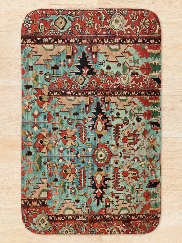Alternate view of Antique Heriz Persian Carpet Print Bath Mat