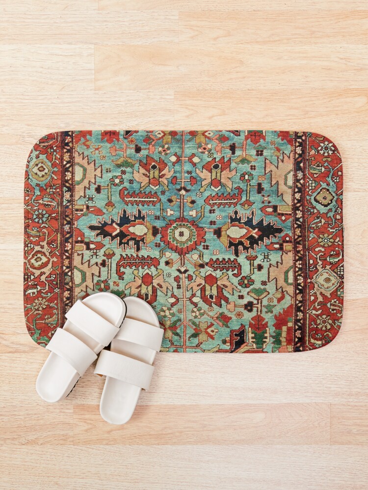 Alternate view of Antique Heriz Persian Carpet Print Bath Mat