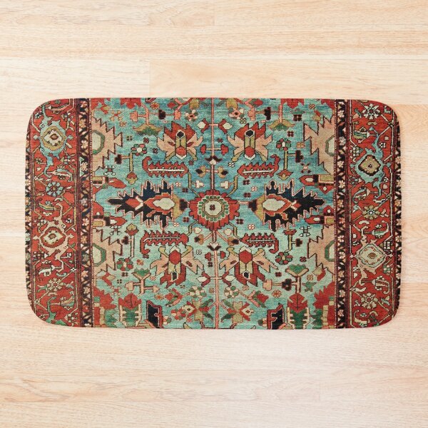 Antique Heriz Persian Carpet Print Bath Mat