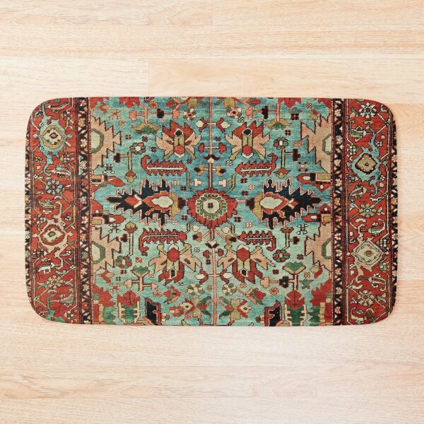 Natural Turquoise Aztec Bath Mat