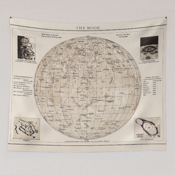 Item preview, Vintage Map of The Moon (1900) designed and sold by BravuraMedia.