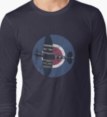 Vintage Fighter Plane Supermarine Spitfire Mark 19 Long Sleeve T-Shirt