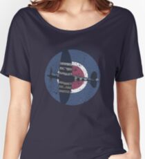 Vintage Fighter Plane Supermarine Spitfire Mark 19 Women's Relaxed Fit T-Shirt