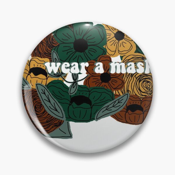 Item preview, wear a mask- earthy flower doodle designed and sold by Nicole  Desmond.
