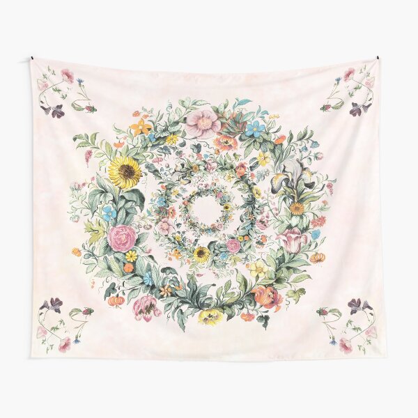 Circle of life-floral painting Tapestry