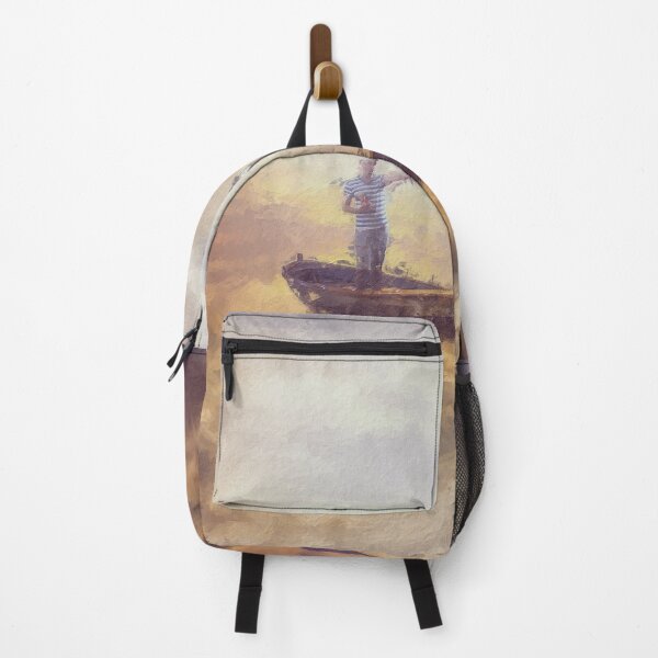 Item preview, Oil paint surreal boy on boat - sky designed and sold by RuehlArts.