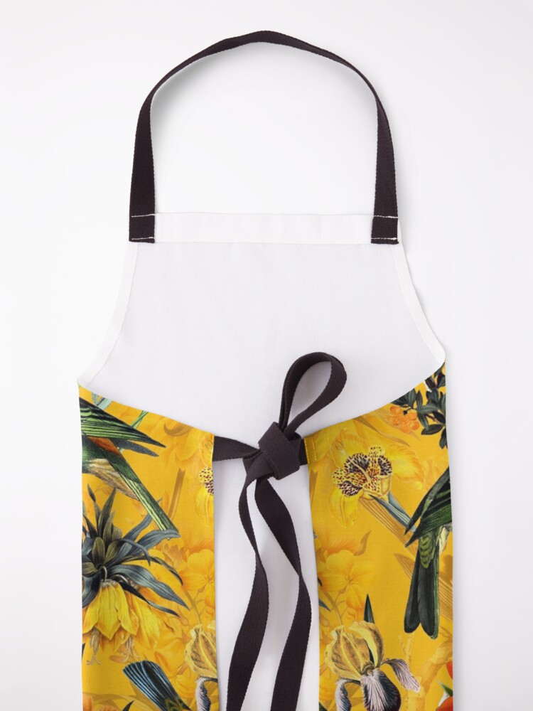 Alternate view of Pierre Joseph Redoute vintage flowers and hummingbirds nostalgic pattern Apron