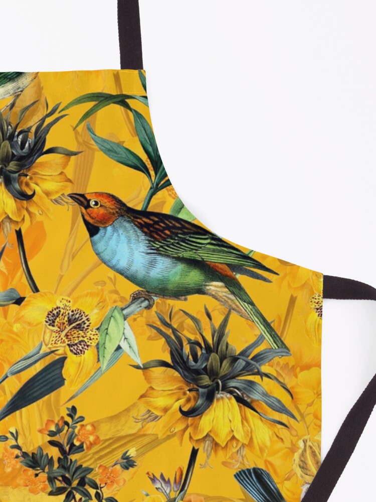 Alternate view of Pierre Joseph Redoute vintage flowers and hummingbirds nostalgic pattern Apron