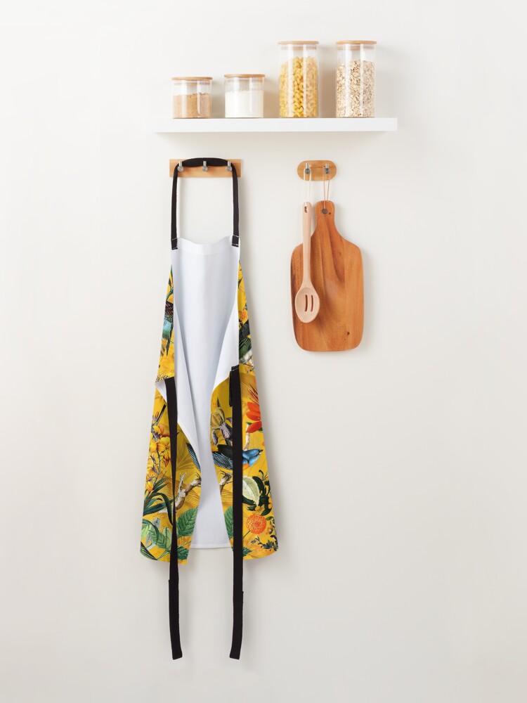 Alternate view of Pierre Joseph Redoute vintage flowers and hummingbirds nostalgic pattern Apron