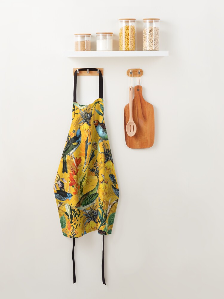 Alternate view of Pierre Joseph Redoute vintage flowers and hummingbirds nostalgic pattern Apron