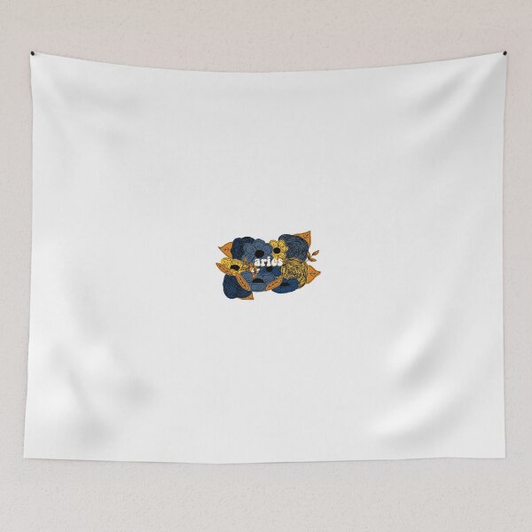 Item preview, aries- blue and yellow flower doodle designed and sold by Nicole  Desmond.