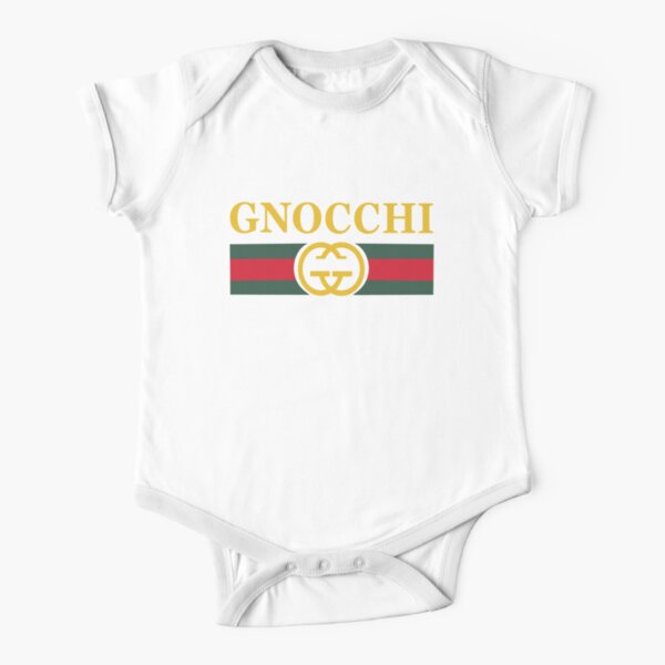 Funny Gnocchi Pasta Logo Short Sleeve Baby One-Piece
