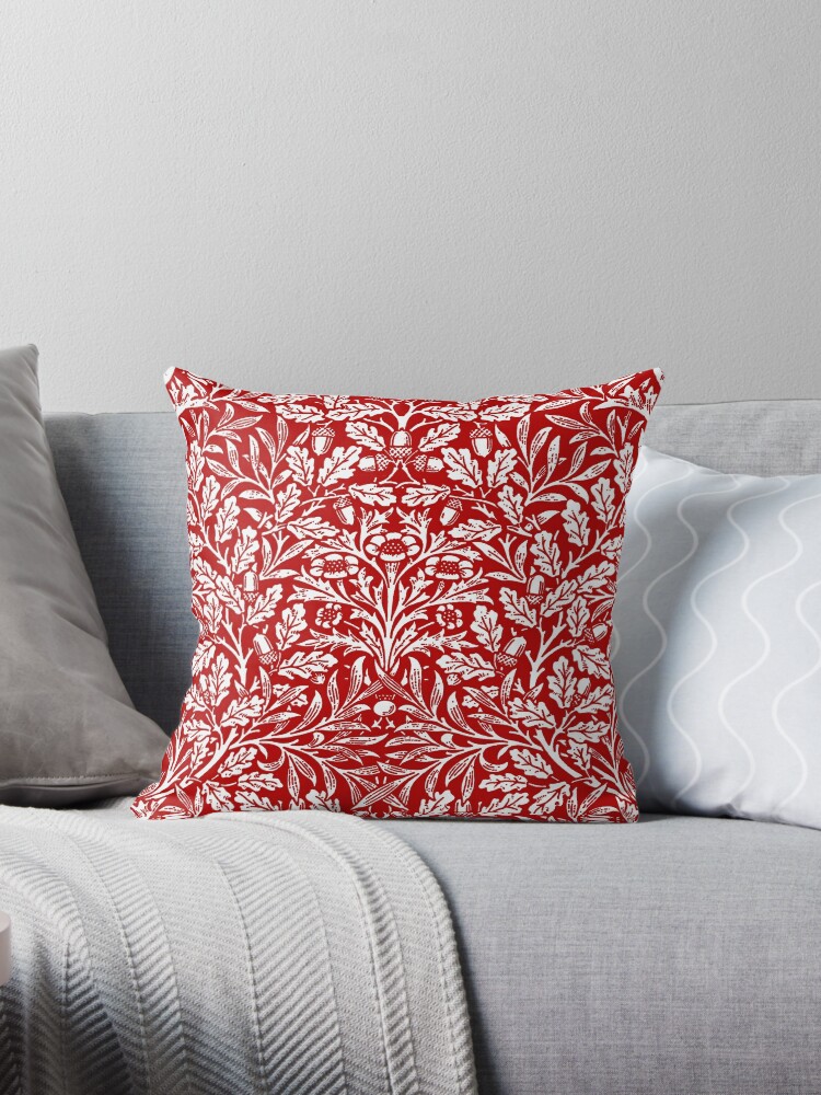 red and white damask pattern