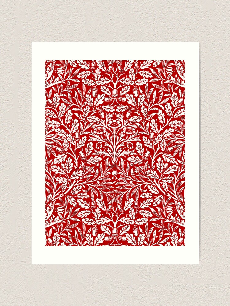 red and white damask pattern