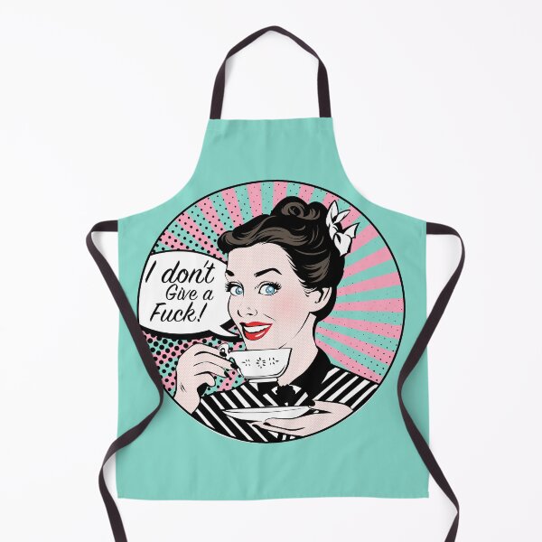 Pop Art retro woman IDGAF feminist Sticker Apron