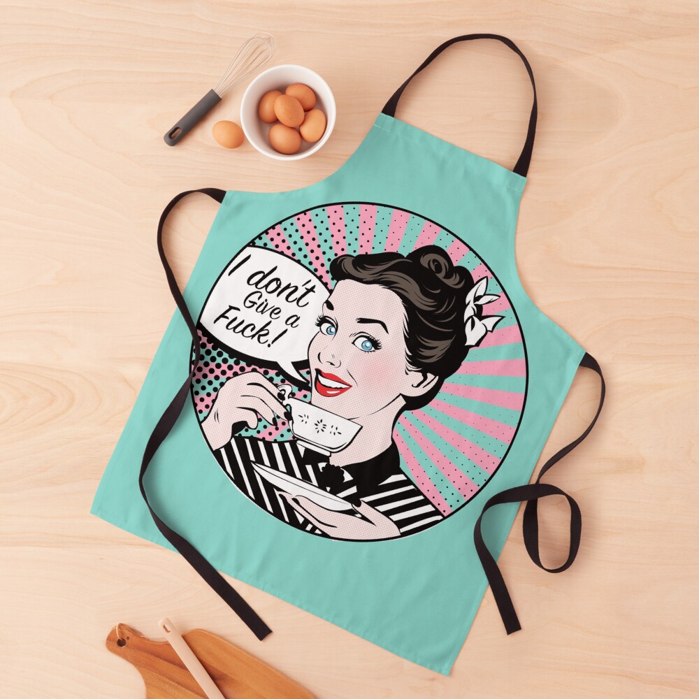 Pop Art retro woman IDGAF feminist Sticker Apron