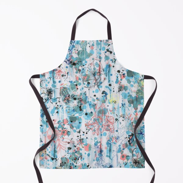 Item preview, WIP flowers - Abstract spray floral art painting - Pastels and blue designed and sold by ninoladesign.